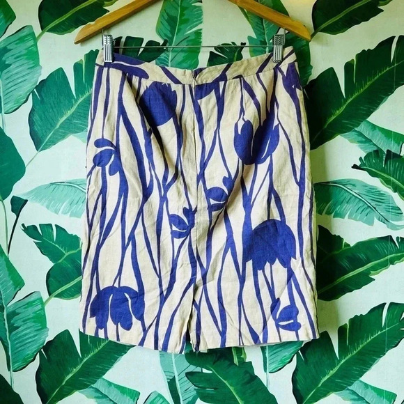 Attention Floral Tulip Print Pencil Skirt Size 8 purple tan - Picture 4 of 4